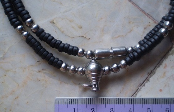 สร้อยกะลาตาเดียว บวกเม็ดสแตนเลส  หัวขุน  เคาะเดียว 