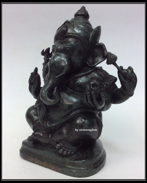 พระพิฆเนศ รุ่น3 ครบรอบ 72ปี ม.ศิลปากร ขนาดบูชา เนื้อสำริดเขียว สูง7นิ้ว หน้าตัก3.5นิ้ว No.191