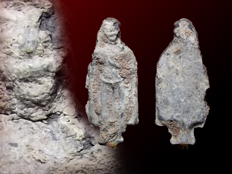 เดิมๆจากกรุ พระร่วงยืน กรุวังเพิ่ม จังหวัดขอนแก่น ปางประทานพร เนื้อชินเงิน พิมพ์ใหญ่