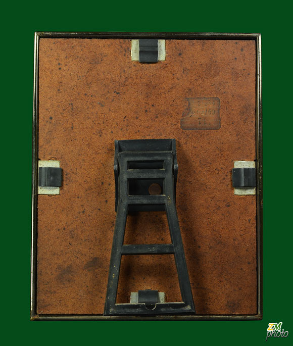 แผ่นปั๊มบูชาหลวงพ่อเชิญ วัดโคกทอง รุ่นแรก ปี 2527 พร้อมกรอบเก่า