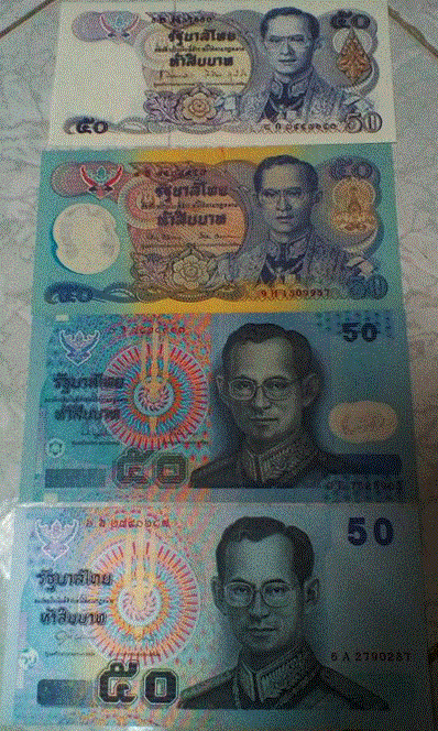 แบง 50 บาทสภาพ unc ทุกใบ 4 แบบ ตั้งแต่รุ่นแรกที่ผลิตมา