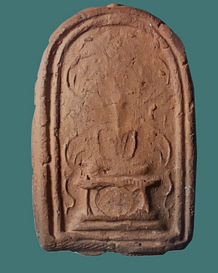 พระรุวัดชนะสงคราม พิมพ์ซุ้มเถาวัลย์ หลังจาร