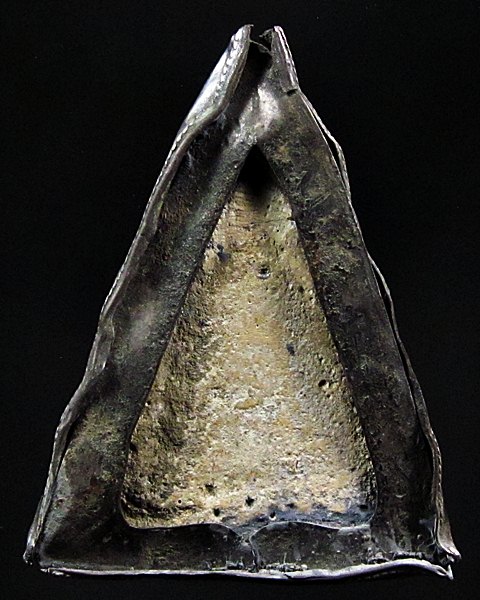 พระกรุวัดทัพช้าวพิมพ์หลวงพ่อโต เลี่ยมเงินโบราณ สูง4ซ.ม.กว้าง3ซ.ม.