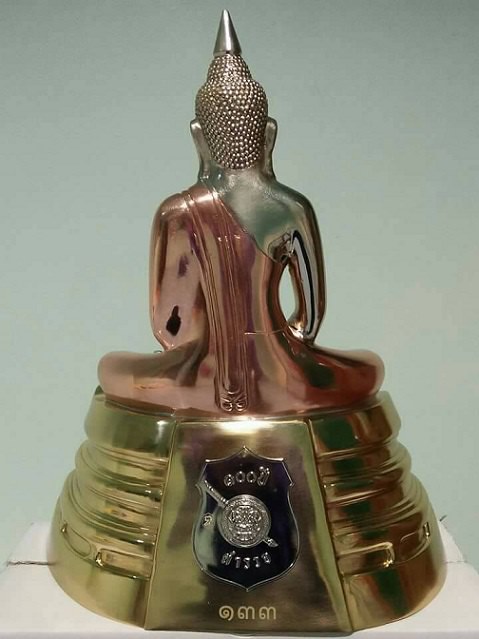 พระบูชา 100ปี กรมตำรวจแปดริ้ว หน้าตัก 9นิ้ว เนื้อ3กษัตริย์ no.133 สวยมากๆ หายากสุดๆ 