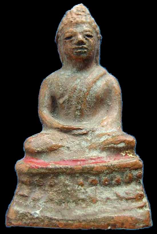 *พระบูชารัตนะฯ เล็กๆ เนื้อดินเผา ทาทองล่องชาด..หายาก*