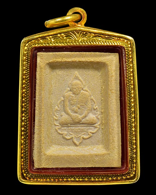 พระคำข้าวรุ่นแรก บล็อกแขนจุด บัวหลายจุด(ท็อปสุด) หลวงพ่อฤาษีลิงดำ วัดท่าซุง จ.อุทัยธานี+เลี่ยมทองหนา