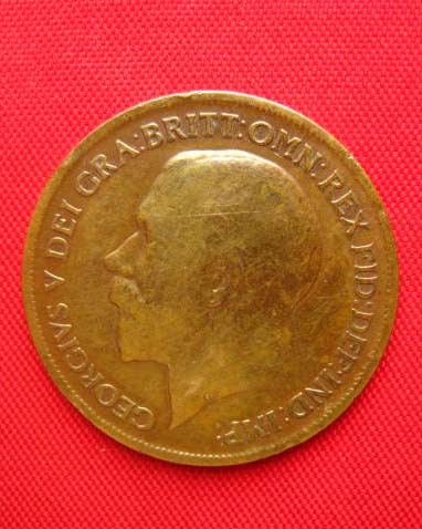 เหรียญพระเจ้าจอร์จที่ 5 ราคา 1 เพ็นนี ปี ค.ศ.1920