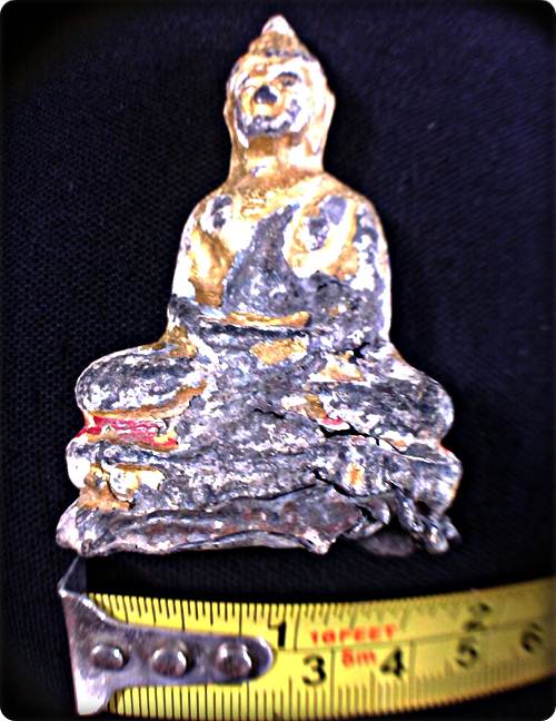 พระรัตนะเนื้อตะกั่วสนิมแดง พระปิดทองเก่าขุดพบที่กรุอยุธยาเป็นพระความสำเร็จสวยลำดับที่4