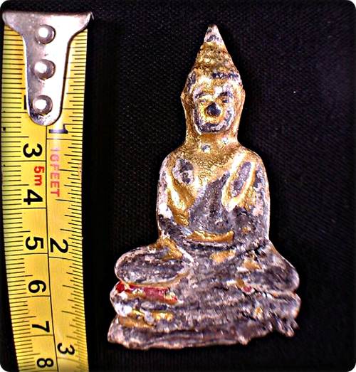 พระรัตนะเนื้อตะกั่วสนิมแดง พระปิดทองเก่าขุดพบที่กรุอยุธยาเป็นพระความสำเร็จสวยลำดับที่4