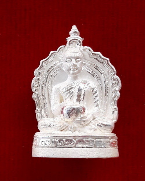 รูปหล่อ พระสิวลี ลังกาวงศ์ ปางจกบาตร เนื้อเงิน เจ้าคุณธงชัย วัดไตรมิตรฯ จัดสร้างปี2546