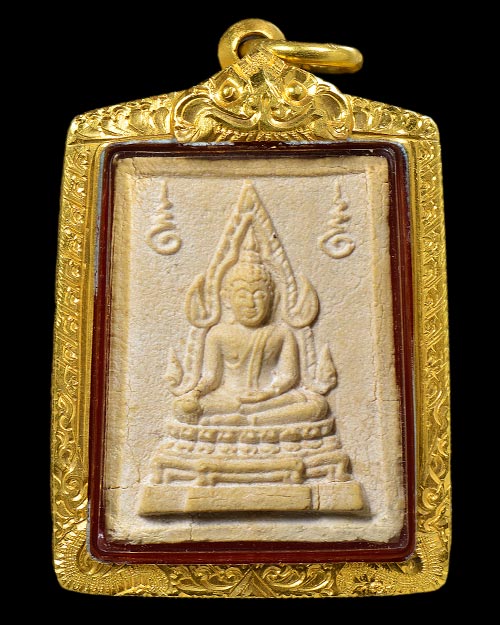 พระคำข้าวรุ่นแรก บล็อกแขนจุด บัวหลายจุด(ท็อปสุด) หลวงพ่อฤาษีลิงดำ วัดท่าซุง จ.อุทัยธานี+เลี่ยมทองหนา