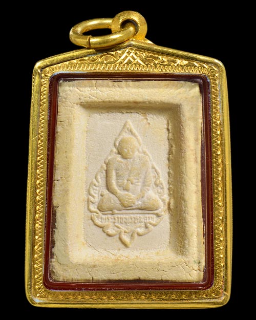 พระคำข้าวรุ่นแรก บล็อกแขนจุด บัวหลายจุด(ท็อปสุด) หลวงพ่อฤาษีลิงดำ วัดท่าซุง จ.อุทัยธานี+เลี่ยมทองหนา