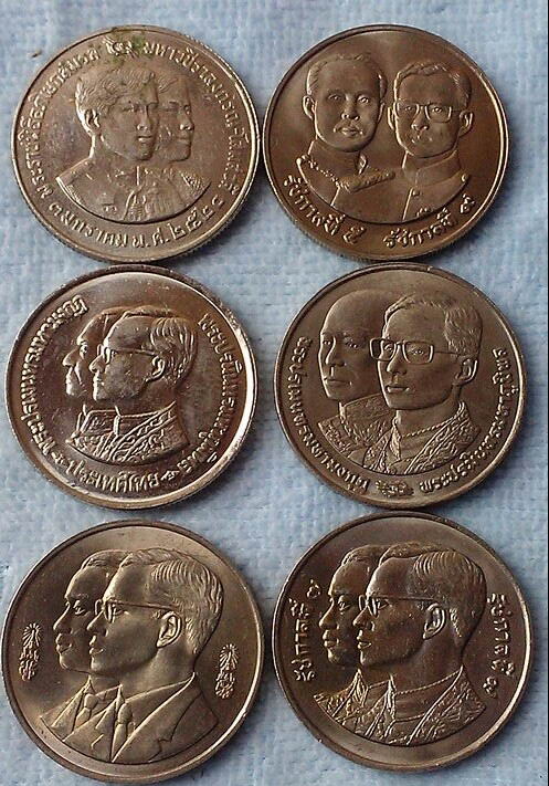 เหรียญกษาปณ์ที่ระลีก 10 บาท 6 เหรียญ 6 วาระ