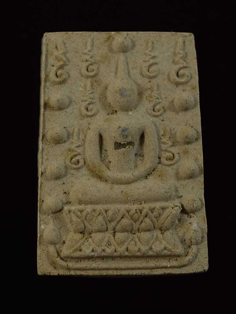 สมเด็จคู่ชีวิต พิมพ์พิเศษ เนื้อเทาด้านหลังโรยพระธาตุ ด้านหน้าฝังเพรชรหน้าทั่งหลวงปู่หมุนวัดบ้านจาน 5