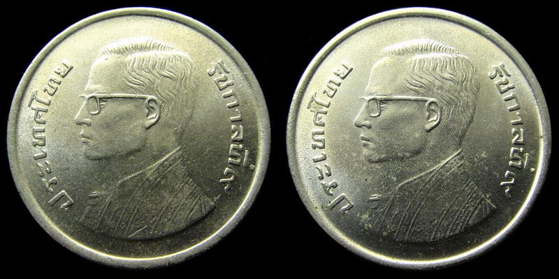เคาะเดียว 2 เหรียญ .. เหรียญ 5 บาท ในหลวง ร.9 พระชนมายุ 50 พรรษา ปี พ.ศ.2520 .. รวม 2 เหรียญ