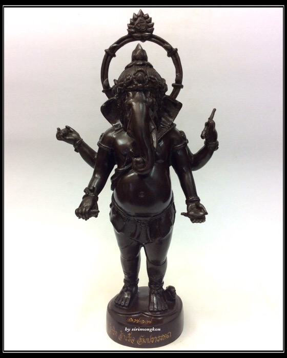 พระพิฆเนศ รุ่นสำริด สำเร็จ สมปรารถนา เทวสถานอุทยานพระพิฆเนศ ขนาดบูชา สูง14นิ้ว เนื้อโลหะรมดำ No.1717