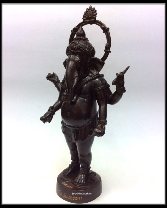 พระพิฆเนศ รุ่นสำริด สำเร็จ สมปรารถนา เทวสถานอุทยานพระพิฆเนศ ขนาดบูชา สูง14นิ้ว เนื้อโลหะรมดำ No.1717