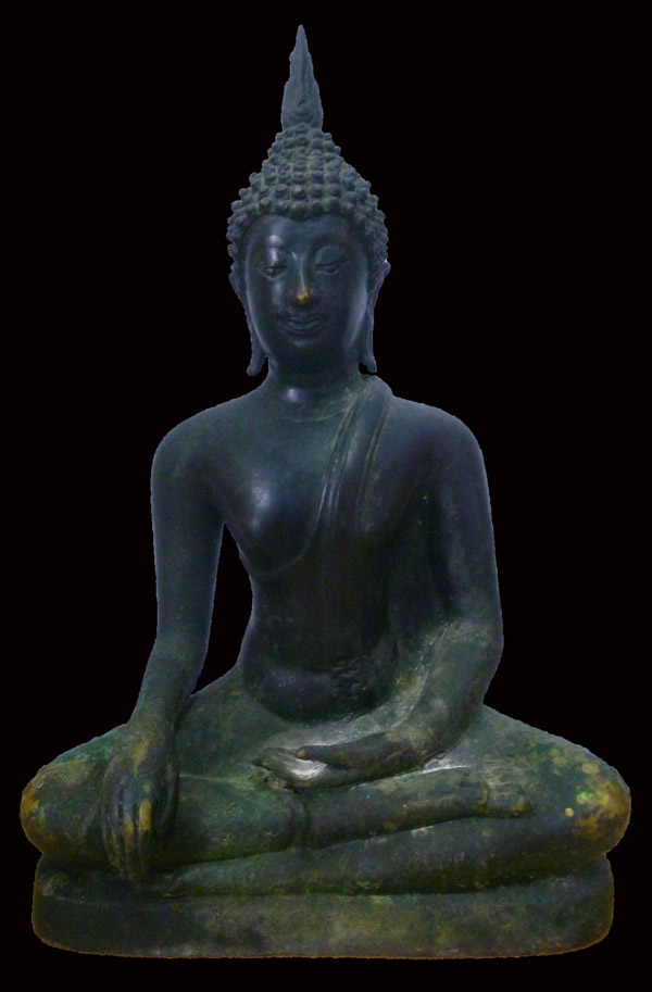 พระพุทธรูปศิลปะสุโขทัย ออกโดยสำนักพุทธรัตนประทีป ศูนย์การเรียนรู้ 25พุทธศตวรรษ ขนาดหน้าตัก 4.5 นิ้ว.