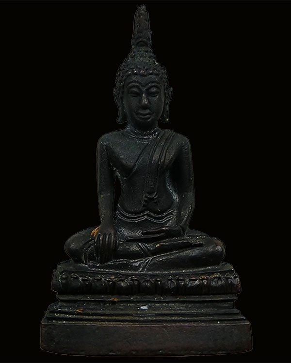 รูปเหมือนหลวงพ่อโบสถ์น้อย เนื้อทองแดงรมดำ รุ่น2 2530
