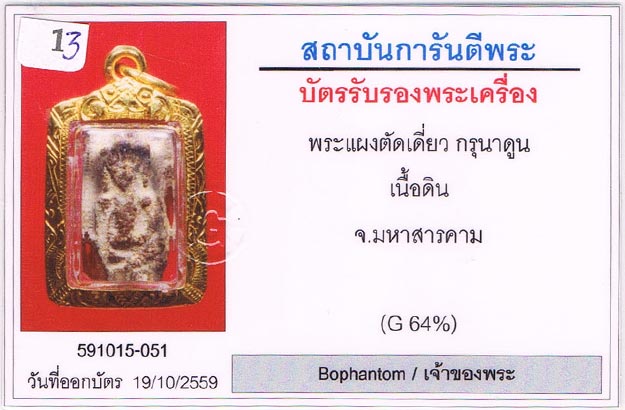 กรุเก่า2522 พระกรุนาดูนตัดเดี่ยว จ.มหาสารคาม พิมพ์เจ้าเงาะ เนื้อมะขามเปียก มีหน้าตา สภาพสวยมาก