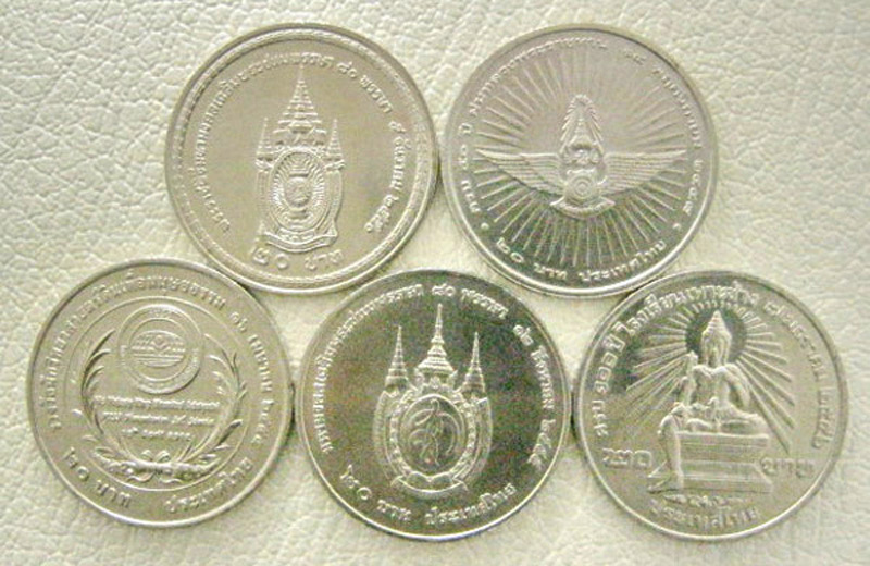 เหรียญกษาปณ์ ที่ระลึก5วาระ ชนิด20บาท 5เหรียญ สภาพสวยๆ(UNC)