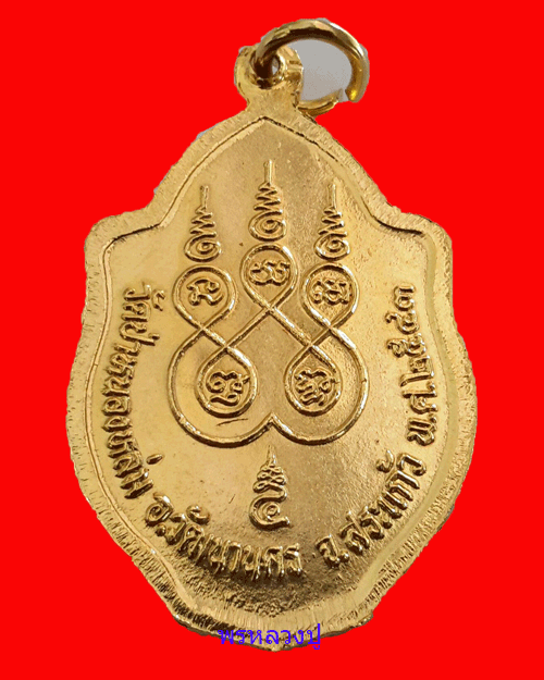 เคาะเดียวแดง เหรียญมังกรคู่กะไหล่ทอง หลวงปู่หมุน พร้อมกล่องเดิม (1)