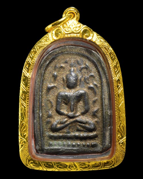 เหรียญหล่อ พระสังวราชุ่ม วัดพลับ กรุงเทพฯ เนื้อตะกั่ว+เลี่ยมทอง+บัตรรับรองครับ