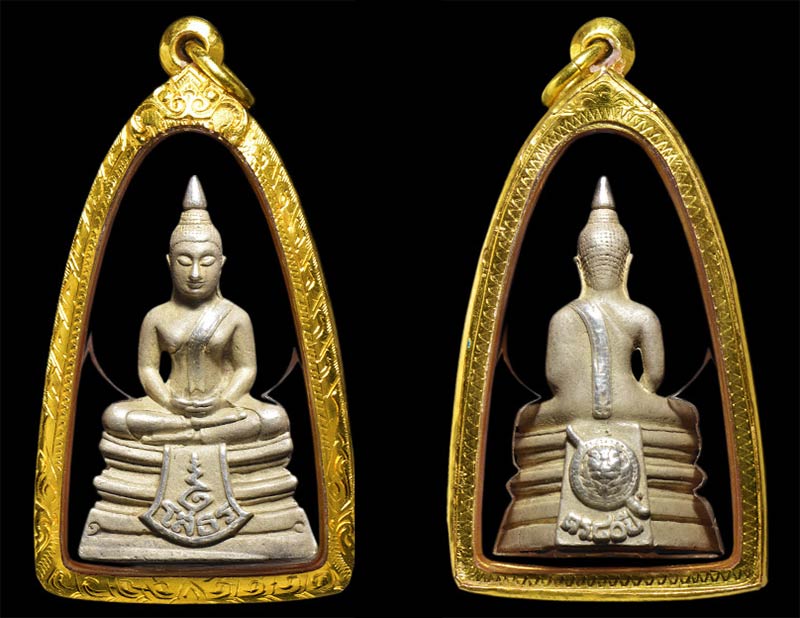 รูปหล่อ หลวงพ่อโสธร80ปี กรมตำรวจ เนื้อเงิน ขัดเงาบางส่วน เลข415170 สภาพผิวเดิมเดิม+กล่องเดิมครับ