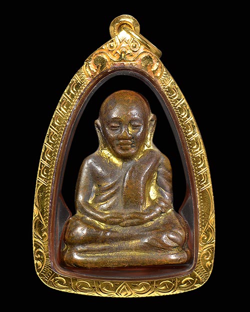 รูปหล่อ รุ่นสร้างอำเภอ หลวงพ่อเงิน วัดบางคลาน จ.พิจิตร 2522+เลี่ยมทองหนาหนา+บัตรรับรองครับ