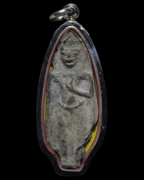 พระร่วงยืน พิมพ์ใหญ่ประทานพร กรุวังเพิ่ม จ.ขอนแก่น เนื้อชินเงิน สภาพสวย+เลี่ยมตลับสแตนเลสพุกสั่งตัด+