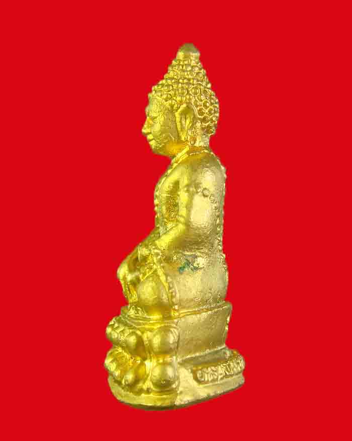 พระกริ่งนิ้วเพชร หลวงพ่อชม วัดปากน้ำละแม จ.ชุมพร รุ่นแรก เนื้อกะไหล่ทอง หมายเลข 261
