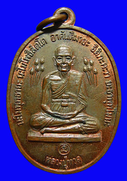 เหรียญหลวงปู่ทวดบัวข้าง หลวงปู่ดู่ วัดสะแก เนื้อทองแดง ปี20 +พร้อมบัตร