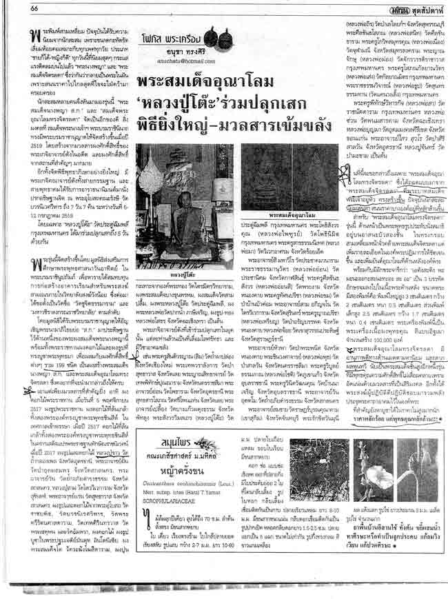 พระสมเด็จอุณาโลมทรงจิตรลดา พิมพ์ใหญ่ ปี2519 ที่สุดแห่งมงคลสักการะในรัชกาลที่9 องค์นี้ใยไหมฟ้าออกมา.