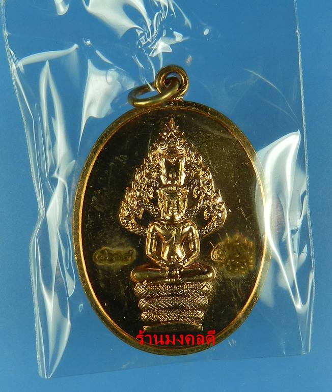 เหรียญพระนาคปรกไตรมาส 51 หลวงพ่อสาคร วัดหนองกรับ เนื้อทองแดงผิวไฟ เลขสวย 8638  สภาสวยมาก