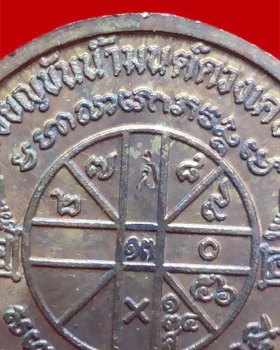 เหรียญขันน้ำมนต์หลวงพ่อเกษม เขมโก ปี2536 เนื้อทองแดง