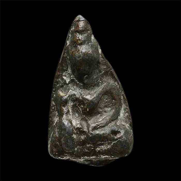 พระท่ากระดาน กรุวัดเหนือ พิมพ์เล็ก เนื้อตะกั่วสนิมแดง จ.กาญจบุรี + ใบรับรอง