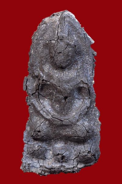 พระร่วงนั่ง ชินเงิน พิมพ์เม็ดบัว กรุวัดราชบูรณะ แผงตัดเดี่ยว