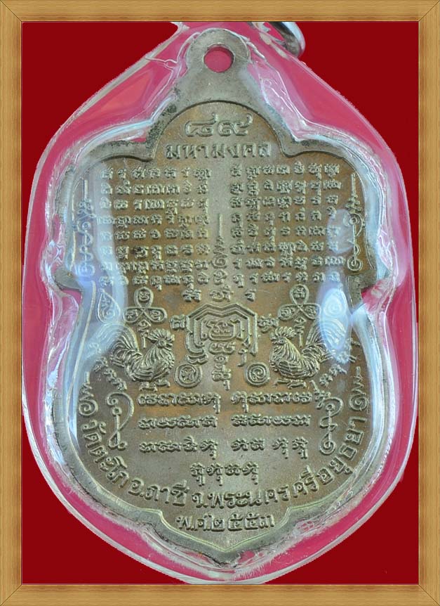 เหรียญเสมาหมื่นยันต์ หลวงพ่อรวย วัดตะโก อยุธยา ปี 53 เนื้ออัลปาก้า