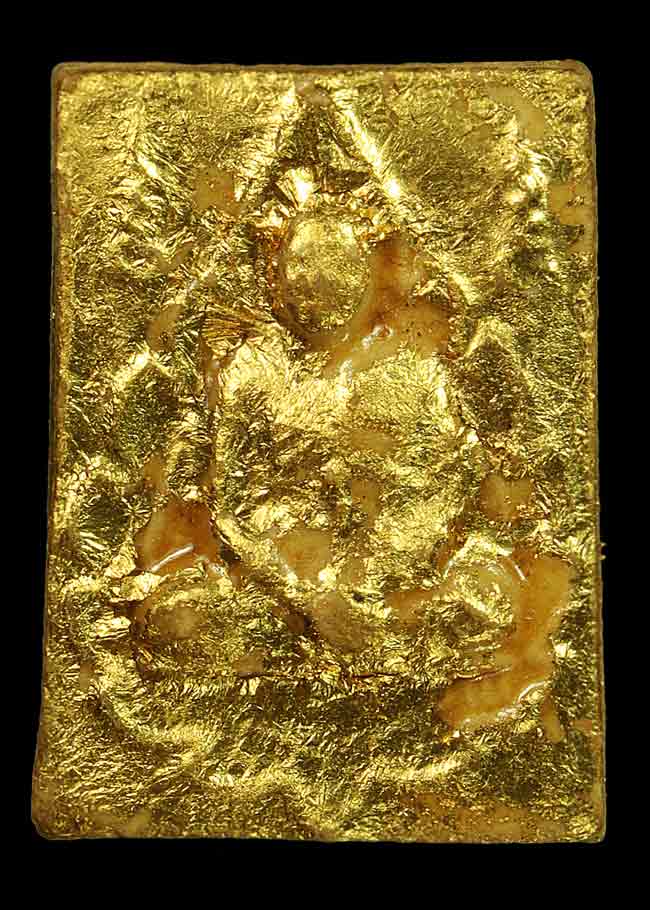 พระคำข้าว รุ่นปืนแตก หลวงพ่อฤาษีลิงดำ ปิดทอง เคาะเดียว 