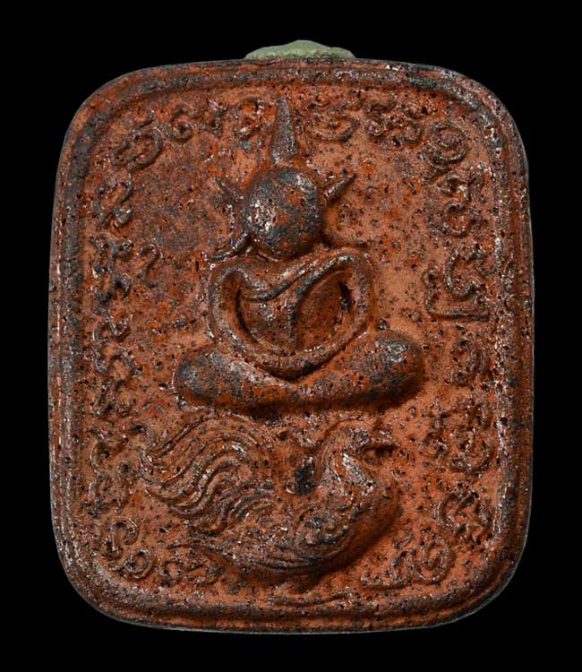 พญาไก่ฟ้า มหาลาภ 888 หลวงพ่อหลาย วัดนาจอมเทียน ชลบุรี เนื้อดินหลังฝังตะกรุดเงิน No.1764