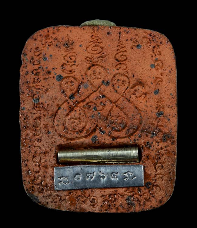 พญาไก่ฟ้า มหาลาภ 888 หลวงพ่อหลาย วัดนาจอมเทียน ชลบุรี เนื้อดินหลังฝังตะกรุดเงิน No.1764