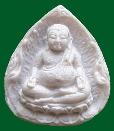 พระสังกัจจายน์ 7 รอบ สมเด็จพระญาณสังวร พิมพ์หยดน้ำเนื้อผงเกสร ปี 2528