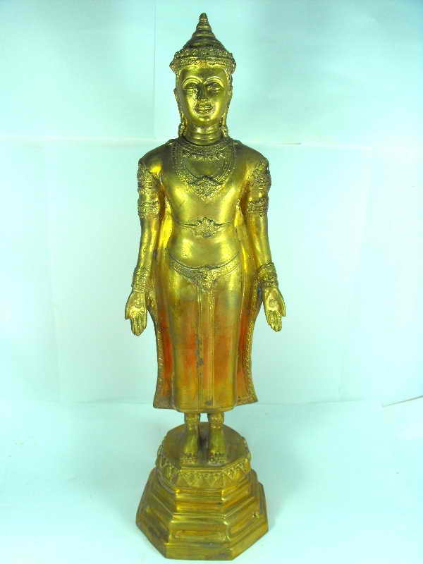 พระบูชาพิมพิ์เปิดโลก วัดพระปฐมเจดีย์"รุ่นปี38"เนื้อทองเหลือง สูง13.5นิ้ว