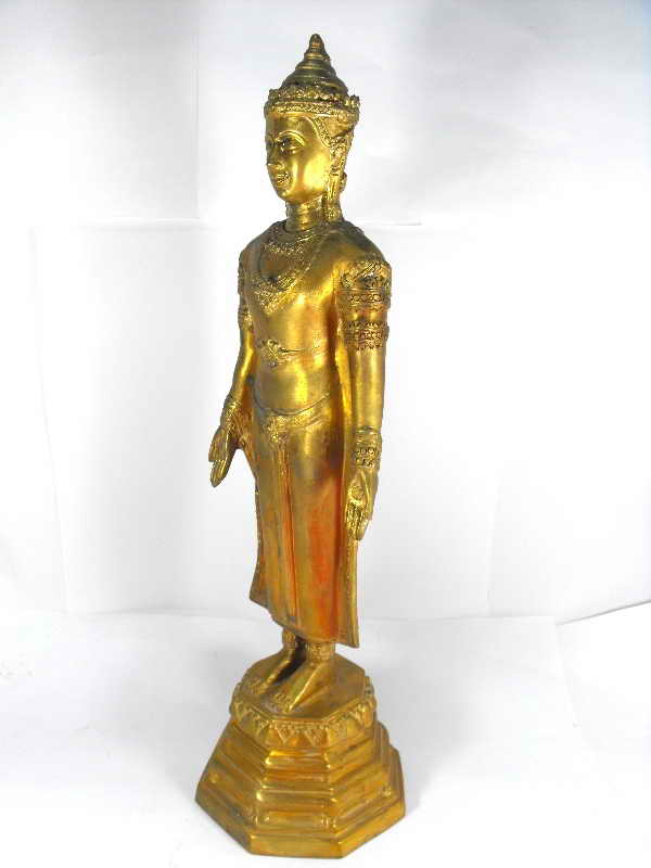พระบูชาพิมพิ์เปิดโลก วัดพระปฐมเจดีย์"รุ่นปี38"เนื้อทองเหลือง สูง13.5นิ้ว