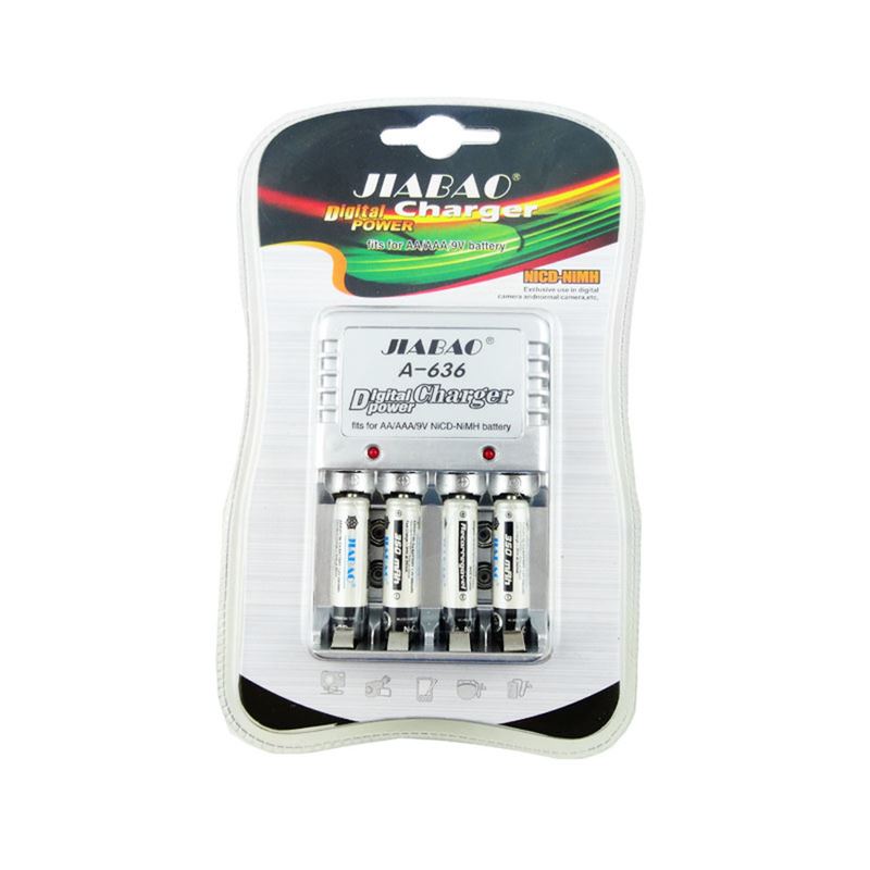 เคาะเดียว (255 บาท) JIABAO เครื่องชาร์จแบตเตอรี่ NICD-NiMH A-636 (สีขาว)
