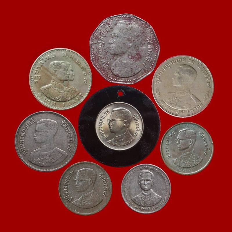 (((..เคาะแรก..)))... >>> ......เหรียญกษาปณ์ "ในหลวง ร.๙"...... <<< ...8 เหรียญ