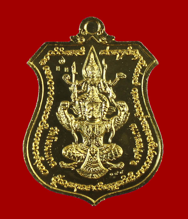 เหรียญโล่กันภัยหลังนารายณ์ทรงครุฑหลวงปู่เกลี้ยง 