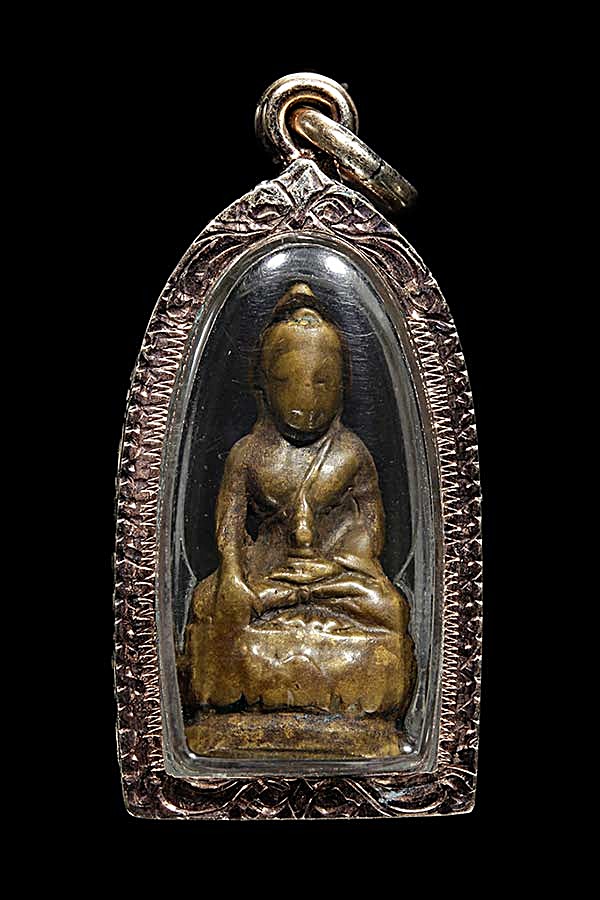 พระกริ่งวัดมหาธาตุ จ.เพชรบุรี (พระกริ่ง ร.๙) ในหลวงเสด็จ ปี ๒๕๐๘ (เลี่ยมนาคเก่า)