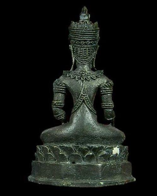 พระพุทธแก้วสารพัดนึก (หลวงพ่อดำ)รุ่นแรก หลวงพ่อจรัญ วัดอันพวัน เนื้อทองเหลืองรมดำ