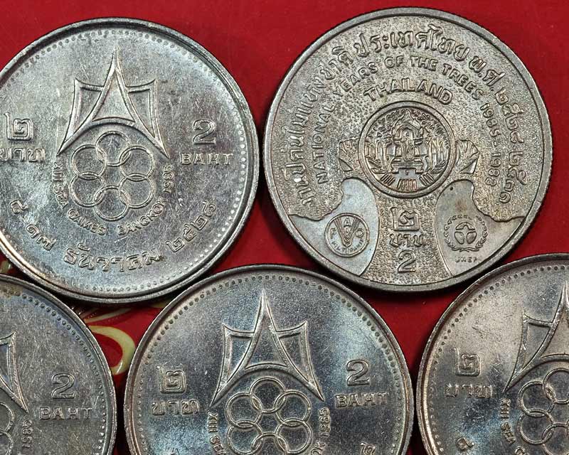 เหรียญ 2บาท 4แบบ รวมจํานวน 11เหรียญ(มีเหรียญ ปีต้นไม้แห่งชาติ 1เหรียญ)สภาพใหม่,ขาวสวยครับ/wm20